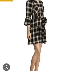 DEREK LAM 10 CROSBY I US 4 Plaid Mini Dress I Viscose Wool Blend